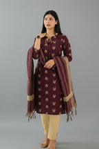 Women's Cotton Kurta Pant Set with Dupatta