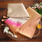 Generic Women's Silk Printed Saree With Unstitched Blouse 5.5Mtr (Cream)