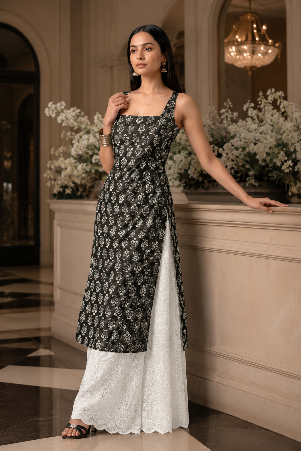 Women's Printed Straight Sleeveless Kurta – Elegant Casual & Ethnic Wear