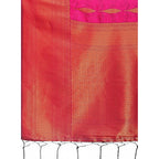 Generic Women's Banarasi Silk Printed Saree With Unstitched Blouse 5.5Mtr (Magenta)