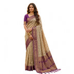 Generic Women's Cotton Printed Saree With Unstitched Blouse 5.5Mtr (Multicolor)
