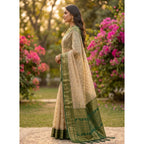 Generic Women's Cotton Printed Saree With Unstitched Blouse 5.5Mtr (Multicolor)