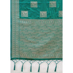 Generic Women's Silk Blend Printed Saree With Unstitched Blouse 5.5Mtr (Sea Green)