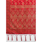 Generic Women's Silk Blend Printed Saree With Unstitched Blouse 5.5Mtr (Red)