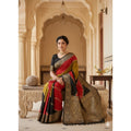 Generic Women's Dola Silk Embellished Saree With Unstitched Blouse 5.5Mtr (Multicolor)