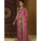 Generic Women's Crepe Printed Saree With Unstitched Blouse 5.5Mtr (Pink)