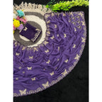 Generic Women's Star Georgette Embellished Saree With Unstitched Blouse 5.5Mtr (Lavender)