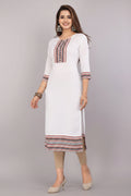 Women's Cotton Embroidered Straight Kurti – Elegant Casual & Ethnic Wear