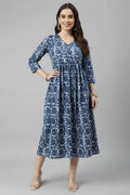 Women's Printed Cotton Gown – Stylish Casual & Daily Wear Dress for Women
