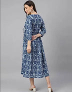 Women's Printed Cotton Gown – Stylish Casual & Daily Wear Dress for Women