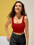 Women’s Cotton Blend Solid Top – Stylish Everyday Casual Wear (Red)