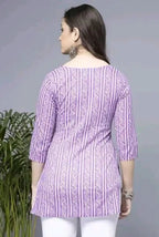 Lavender Short Kurti, Stylish Women's Pure Cotton kurti