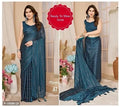 Georgette Striped Saree for Women (Pink, 6.3 m)