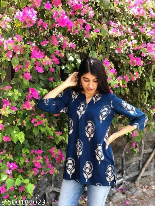 Trendy Fashionable block print Kurtis