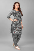 Women’s Crepe Printed Unstitched Dress Material – Elegant Ethnic Fabric (Grey, 2M)