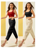Women’s Cotton Blend Solid Tops – Stylish Casual Wear (Maroon & Black, Pack of 2)